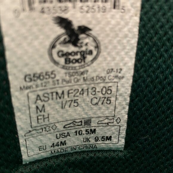 Georgia Mud Dog Pull-On Coffee Brown Leather & Rubber Work Boot Mens SZ 10.5M - Picture 10 of 10